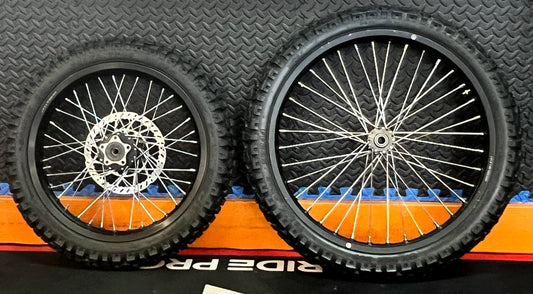 Throne eMoto Wheel Set Shinko 244 Dual Sport 17"/21" Front & Rear Wheel & Tire Set for Moto Bikes *Does not include rotor or sprocket* - Throne Wheel & Tire Set - Throne | Shinko | 17 inch | Front Wheel & Tire Set eBike Super Shop