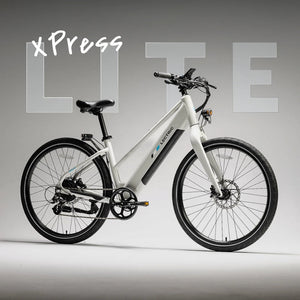 Lectric XPress Lite electric bike in Stratus White, side view, against a plain background