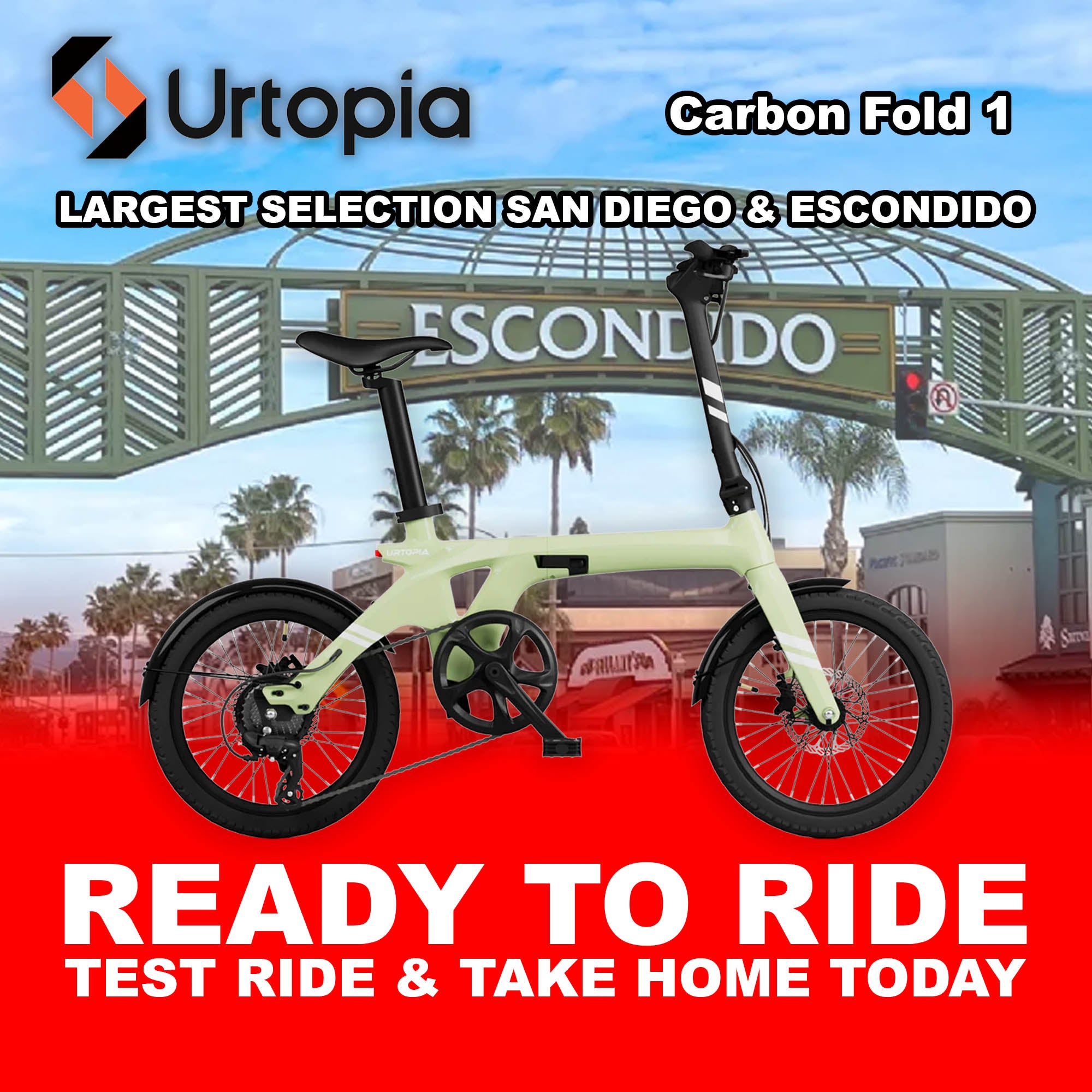 eBike Urtopia Carbon Fold 1 - Lime Green - Ready to Ride