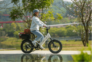 URTOPIA JOY 500 w Step Thru Ebike 20X3 Fat Electric Mini Fat Tire eBike - Road eBike - URTOP|CREAM|2890 eBike Super Shop