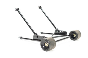 eBike EBOX Electric Bike Wheelie Bar for Dragster Models, black metal bar with mounting brackets, product image for pre-order available end of January 2026