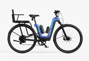 Urtopia Fusion GT eBike in Deep Sea Blue, side view showcasing sleek frame design and integrated components