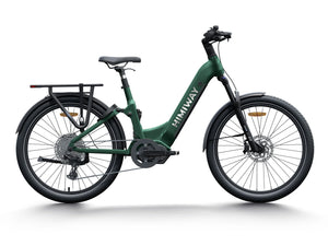 Emerald green Himiway A7 Pro eBike side view with step-through frame and front suspension