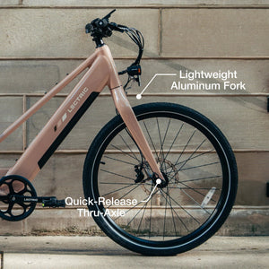Lectric XPress Lite electric bike in Toasted Marshmallow color, side view, model 6, against a white background
