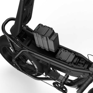 Black Super73 M1 electric bike side view with blacked-out components and minimalist design