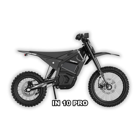 Alt text: Yozma IN10Pro eMOTO black box, a compact electronic device used for electric motorcycles, featuring a sleek black casing with labeled ports and indicator lights.