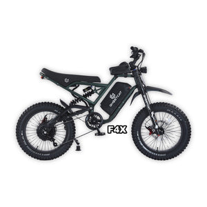eMOTO GHOSTCAT F4X Pro electric bike in Army Green, shown in box, product image, model number 810206240762