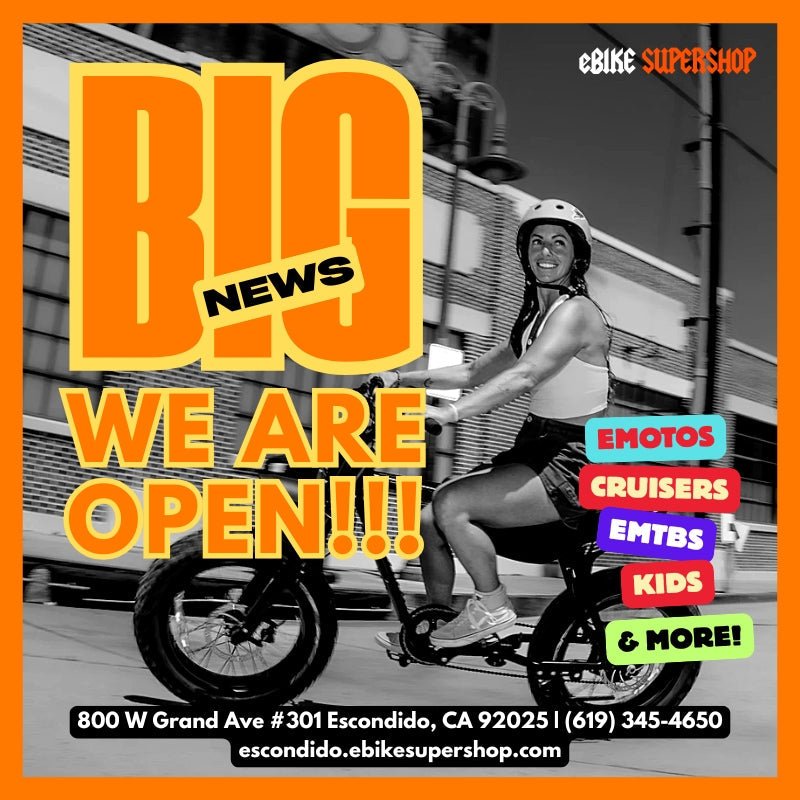 Best Electric Bike Shop in Escondido NOW OPEN | In Stock & Ready to Ride - Escondido eBike Super Shop eBike Store in North County San Diego