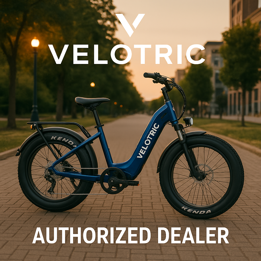 A selection of Velotric eBikes displayed in-store and ready for test rides in Escondido.