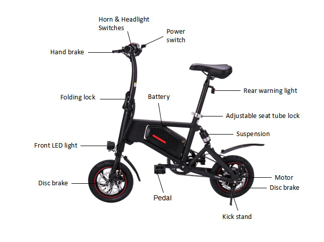 A black and silver Ampira X5 eBike parked on a paved path, featuring a sturdy frame, front suspension, and a rear cargo rack, with trees and greenery in the background.
