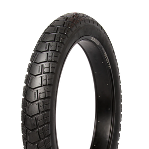 Close-up view of a 20x4 inch Huntsman eBike tire showing tread pattern and sidewall details.