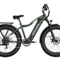 Green MOKWHEEL Tor Plus 750W step-over electric bike with 26x4 fat tires, beach cruiser style, product image