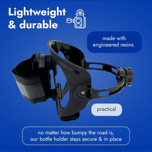 Bicycle Water Bottle Cage, ABC Cage with Anywhere Cage Strap Adapter, Adjustable Bottle Cage for Bike - Escondido eBike Super Shop