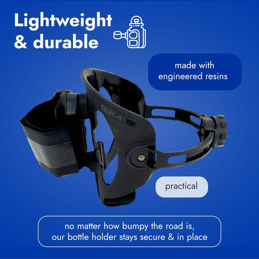 Bicycle Water Bottle Cage, ABC Cage with Anywhere Cage Strap Adapter, Adjustable Bottle Cage for Bike - Escondido eBike Super Shop