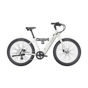 Velotric Breeze 1 eBike in Satin White, regular frame, shown in box with packaging, product image, UPC 850060178801