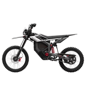 Black Segway Xaber 300 electric motorcycle, side view, displayed on a white background.