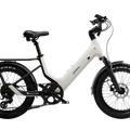 A cream-colored Urtopia Carbon Joy eBike displayed from a side angle, highlighting its lightweight carbon frame, sleek design, and integrated components against a plain background.