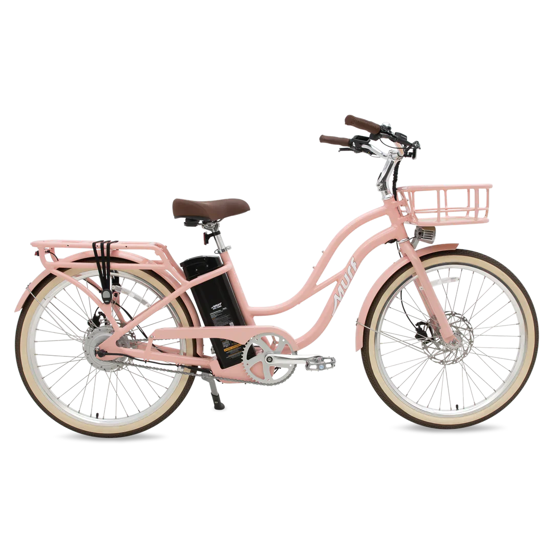 eBike Murf Gigi 2.0 in Beach Peach color, side view, product image for pre-order, displayed against a plain background