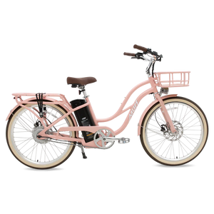 eBike Murf Gigi 2.0 in Beach Peach color, side view, product image for pre-order, displayed against a plain background