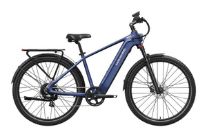 Mokwheel Tarmac eBike in Marine Blue, side view, showcasing frame design and tires
