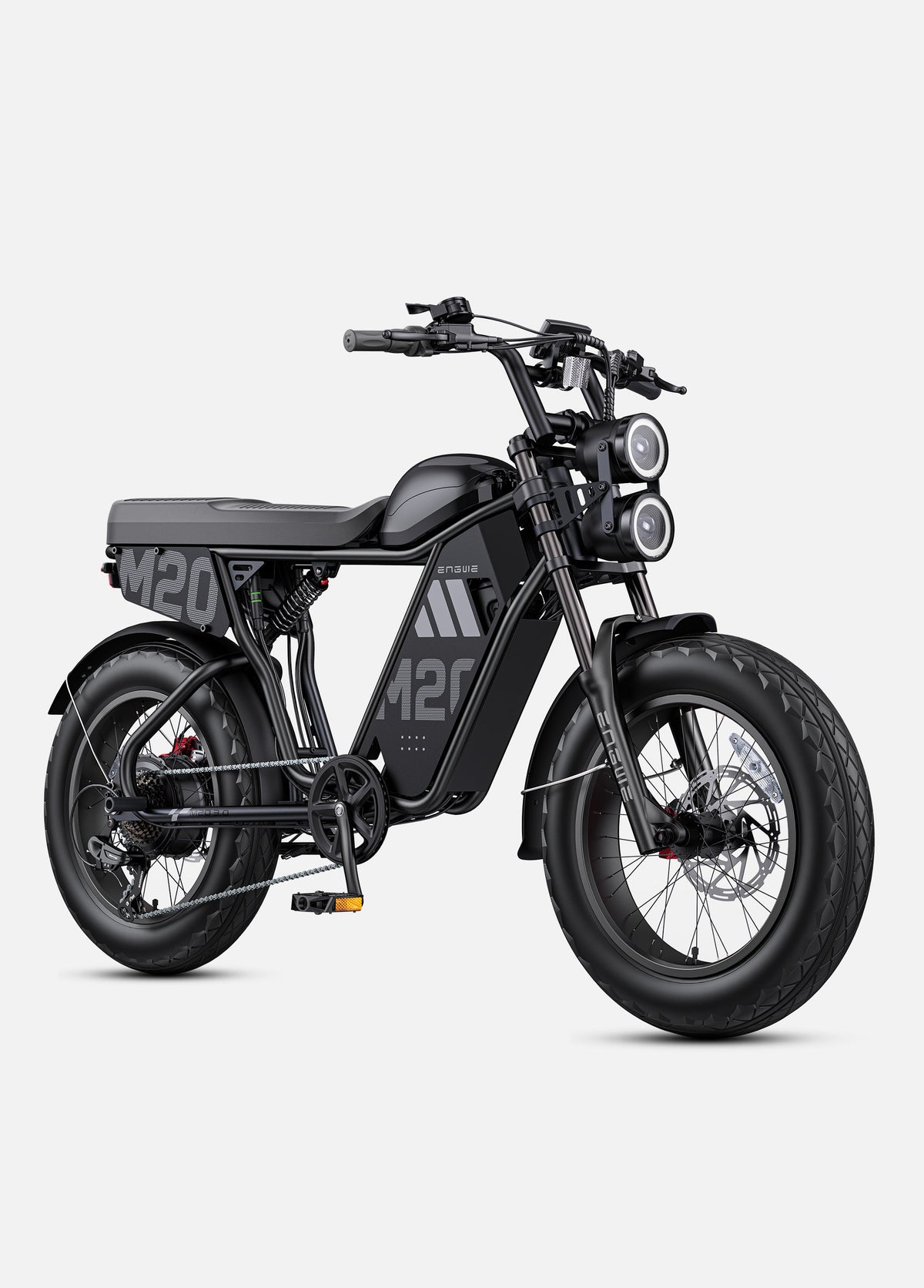 Engwe M20 3.0 moped-style electric bike in Black, single battery