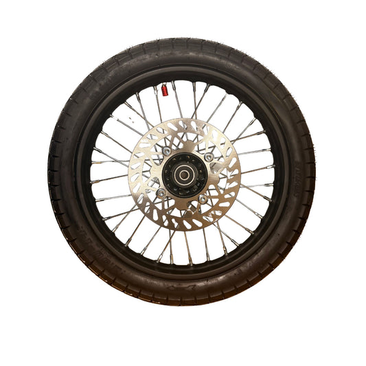 eMOTO Wheel Assembly 14" - 60/100-14 Super Moto Tire - Rim with Tire, Tube, & Rotor
