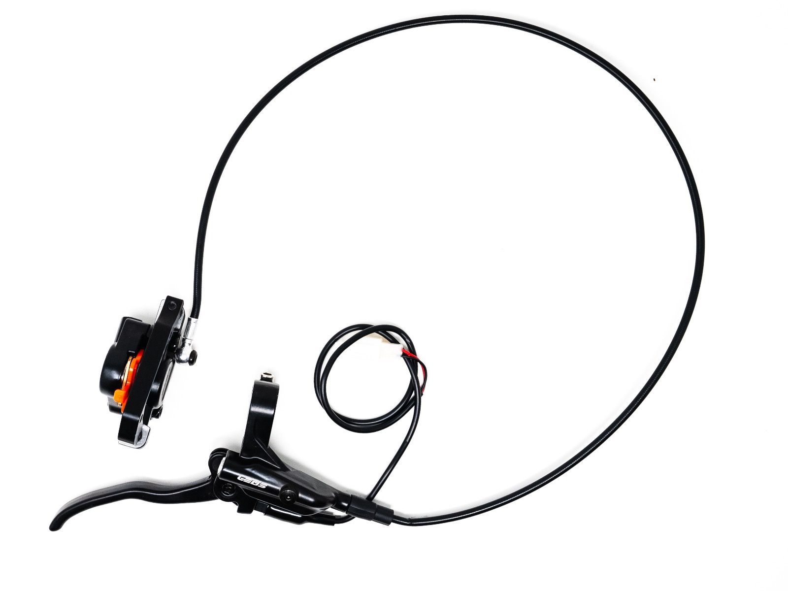 Product image of the eMOTO EBOX Front (Right) hydraulic brake system, showing the complete eMOTO brake assembly.