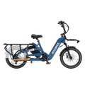 Revi Flux electric cargo eBike in Navy Blue, side view