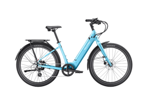 Velotric Breeze 1 eBike in Ocean Mist color, regular size, large frame, side view