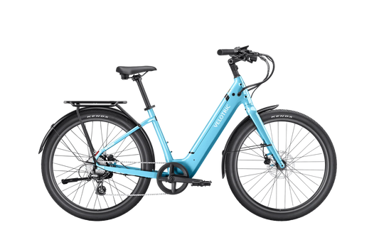 Velotric Breeze 1 eBike in Ocean Mist color, regular size, large frame, side view