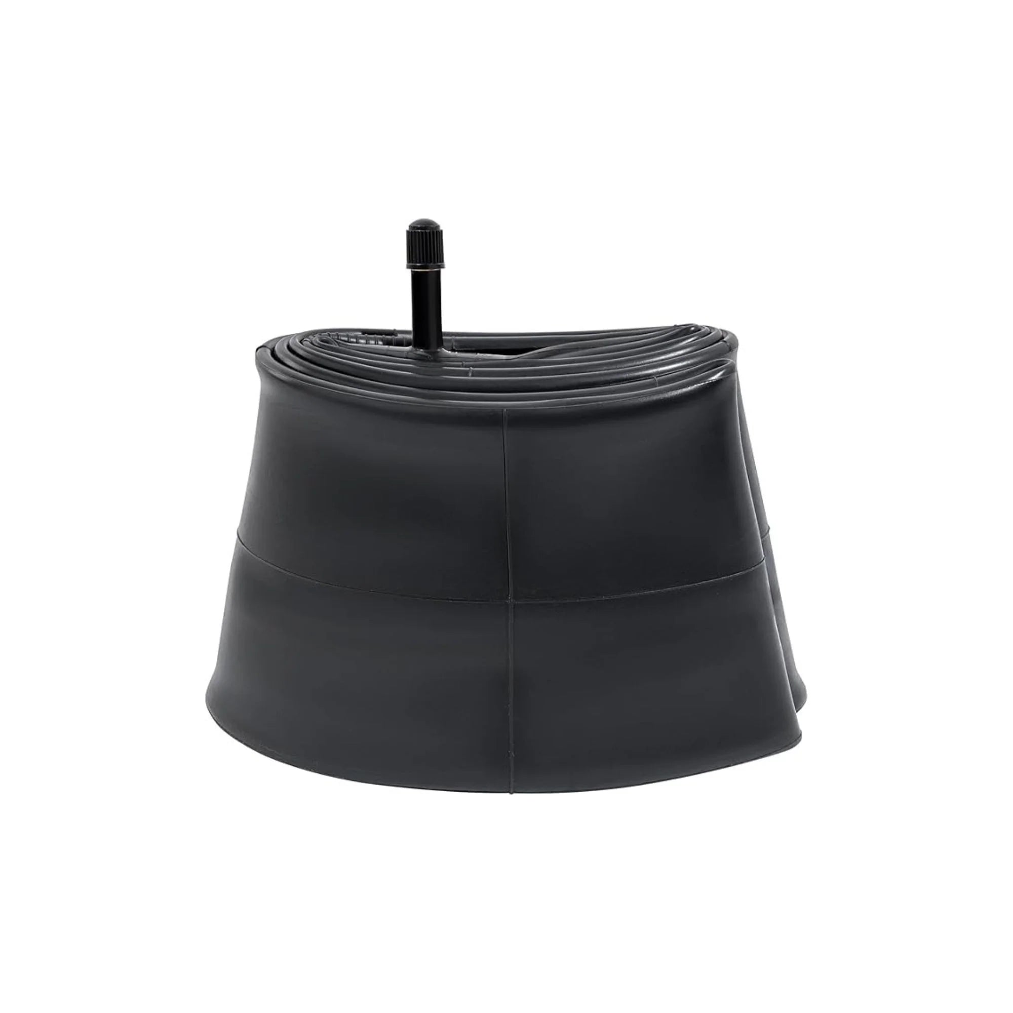 A black eBike inner tube sized 18x1.25-2.25, coiled with a visible valve stem, displayed on a white background.