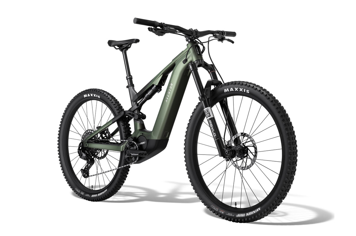Aventon Current ADV electric bike in camouflage color, side view, isolated on white background