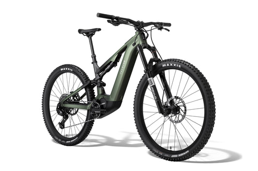 Aventon Current ADV electric bike in camouflage color, side view, isolated on white background