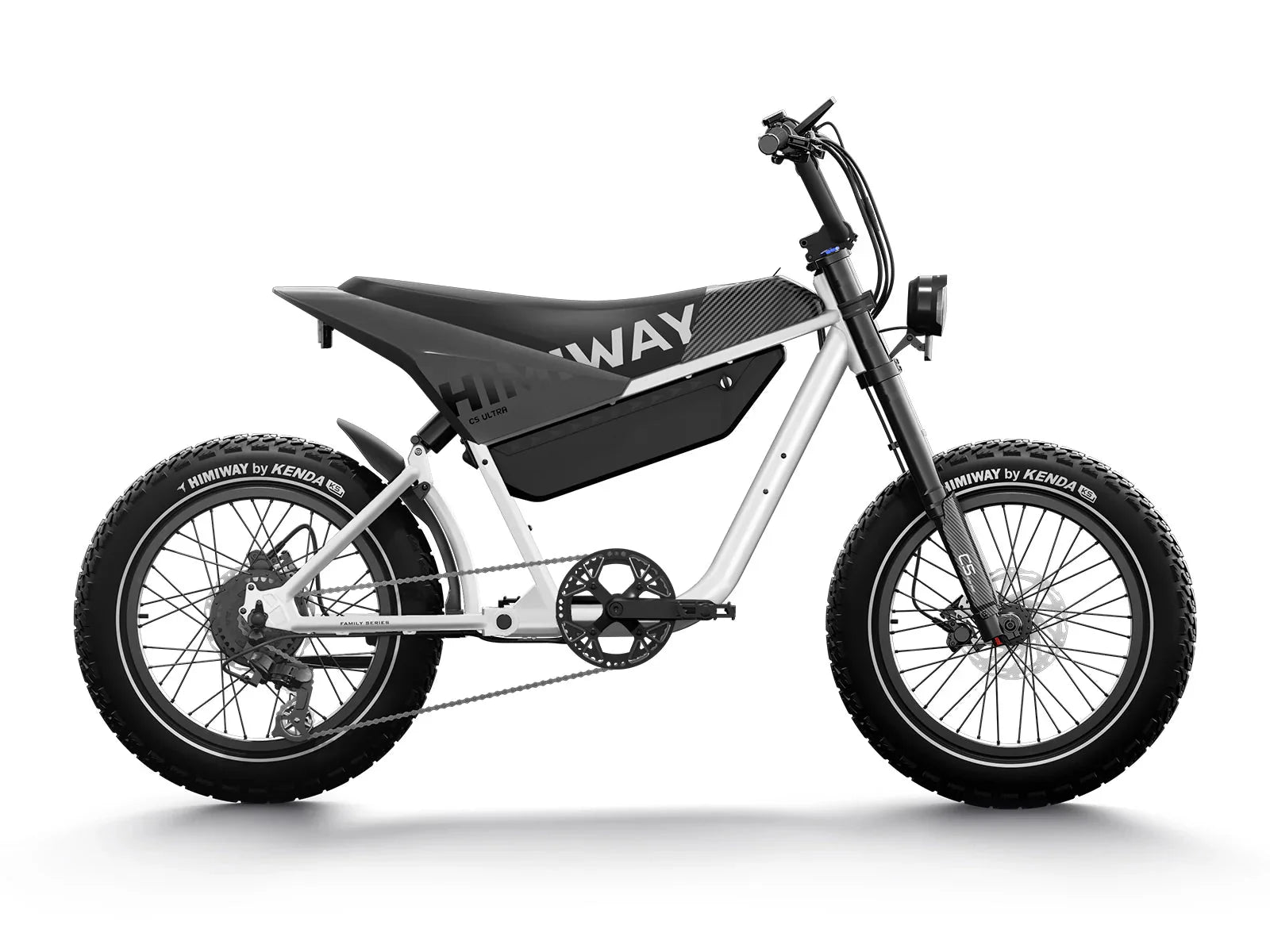 Black eMOTO HIMIWAY C5 Ultra 750W Step Over eBike with 20x4 fat tires, e-moto style, product image, pre-order for end of December