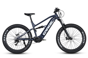 Dark blue eBike Cyke Falcon A, side view, showcasing sleek frame and modern design