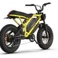 A black eMOTO RAEV Bullet GTX electric bike with a 1500W motor, dual suspension, and moto-style frame, shown from a side angle against a white background.