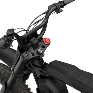 Side view of the eMOTO eBike Super73 R Adventure Series SE, showcasing its rugged frame, thick tires, and sporty design, photographed indoors for in-store pickup promotion.
