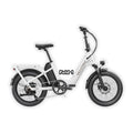 Velotric Fold 1 eBike in pearl white, folded and placed inside its box, product image on a white background