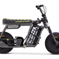 White eMOTO Stomp Ebox Dragster Micro Electric Pit Bike, side view, product image
