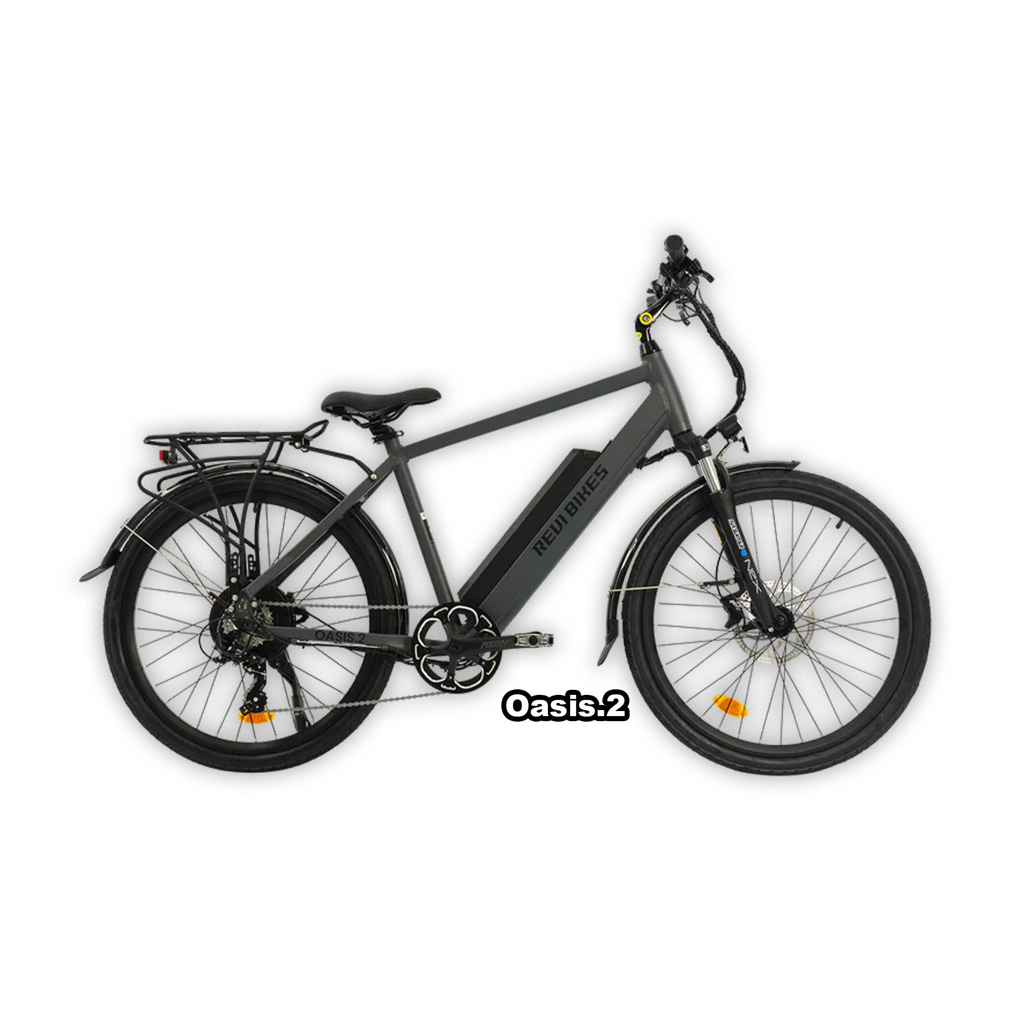 eBike Revi Oasis.2 electric bike in box, color antracit, product image
