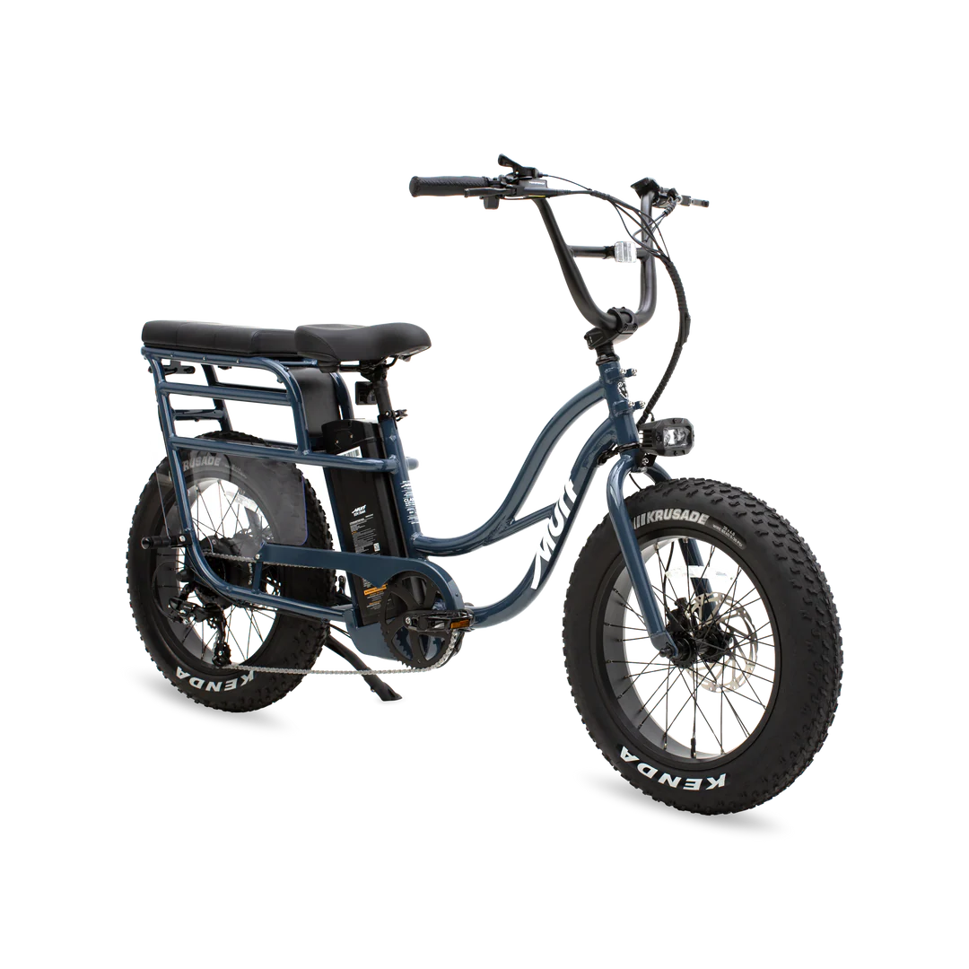 Marine blue Murf Higgs Plus eBike side view, showcasing frame design and features