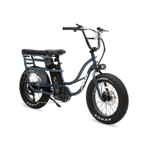 Marine blue Murf Higgs Plus eBike side view, showcasing frame design and features