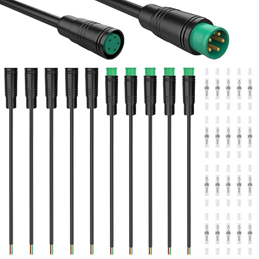 eBike Electrical Cable Julet 5 Pin Connector eBike Extension Cable M/F - 8"