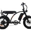 Black Kasen Kabbit Classic eBike side view, showcasing step-through frame, front basket, and rear rack against a white background.