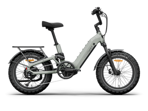 Himiway D5 2.0 eBike in Sage color, 20-inch wheels, side view, isolated on white background