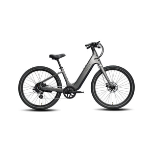 Aventon Pace 5 REC electric bike, step-thru frame in Anvil color, side view on white background