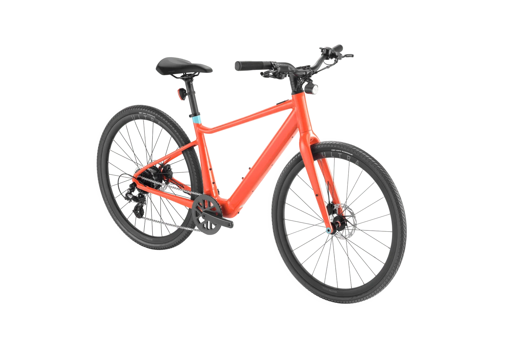A sleek Velotric T1 ST Plus eBike in matte gray, shown from a side angle with a lightweight frame, integrated battery, and upright handlebars.