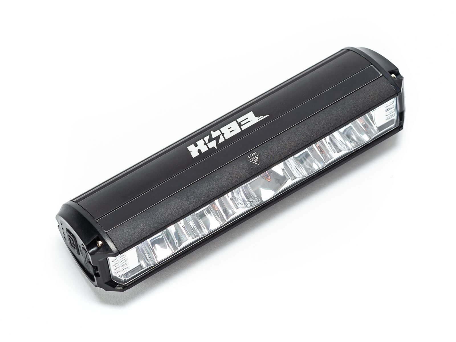 Front view of the eMOTO EBOX Dawn Headlight, showcasing its sleek, modern design and bright LED light panel.