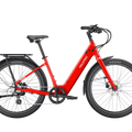 A Velotric Breeze 1 eBike in Classic Scarlet color, regular size, large frame, side view.
