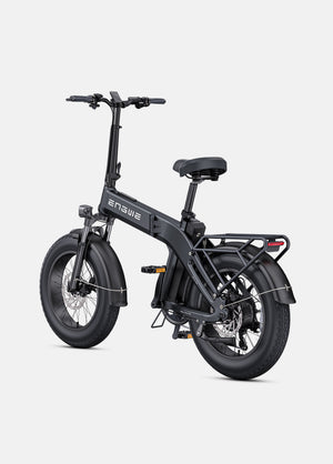 ENGWE EP-2 Pro 3.0 electric bike in black, side view, showing fat tires, rear rack, and foldable frame